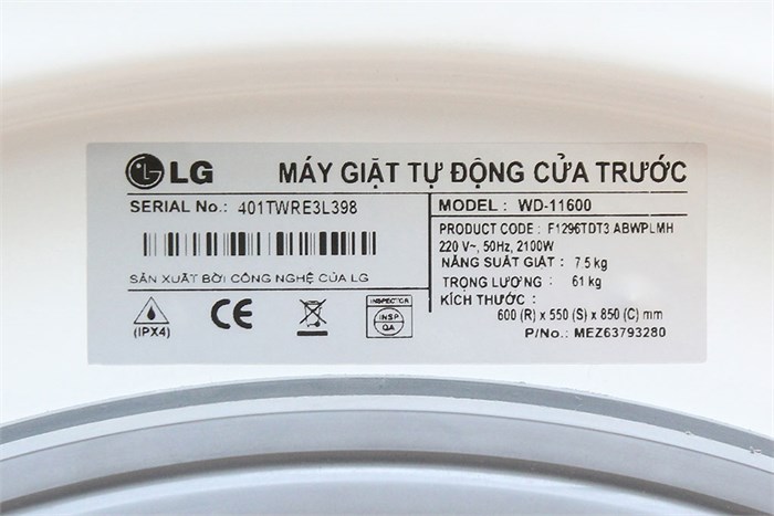 Máy giặt LG WD-11600 7.5kg