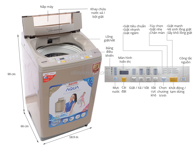 Máy giặt Sanyo ASW-DQ90ZT 9kg