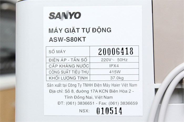 Máy giặt Sanyo ASW-S80KT 8kg