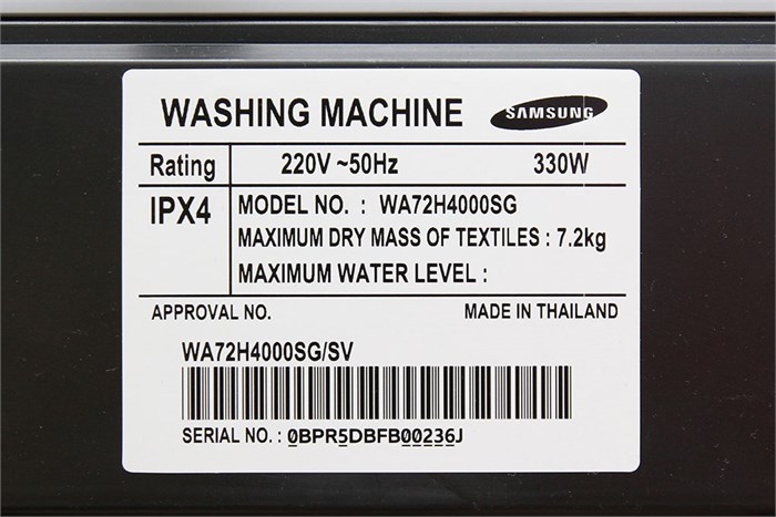 Máy giặt Samsung 7.2 kg WA72H4000SG/SV Màu Xám