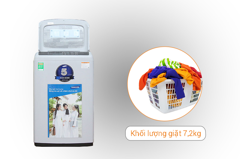 Kiểu dáng tinh tế, sang trọng - Máy giặt Samsung 7.2 kg WA72H4000SG/SV