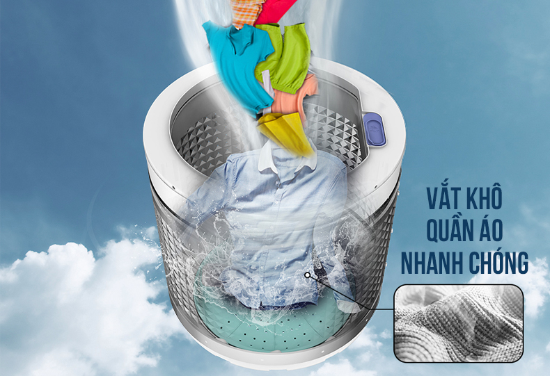 Khô nhanh quần áo nhờ Air Turbo - Máy giặt Samsung 7.2 kg WA72H4000SG/SV