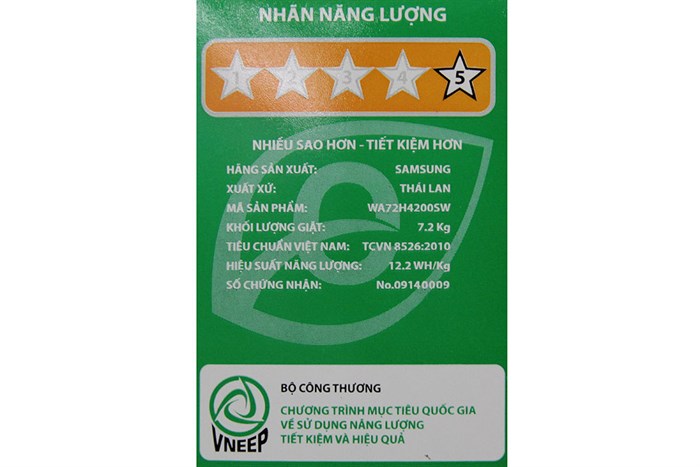 Máy giặt Samsung 7.2 kg WA72H4200SW/SV Màu Trắng