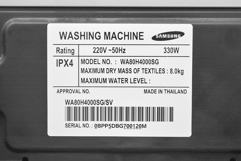 Máy giặt Samsung 8 kg WA80H4000SG/SV Màu Xám