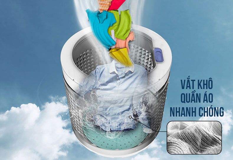 Tốc độ quay vắt 700 vòng/ phút