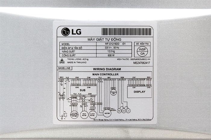 Máy giặt LG Inverter 12 kg WF-D1219DD