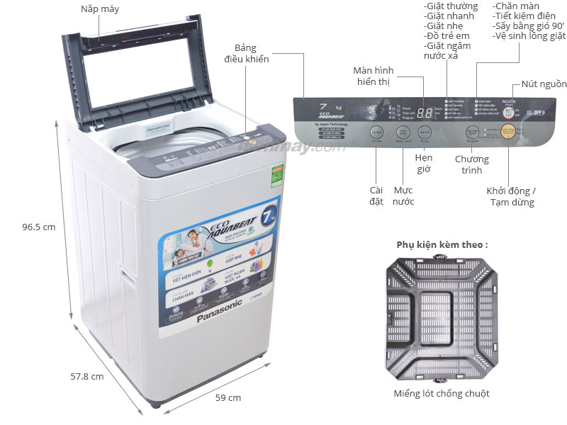 Máy giặt Panasonic NA-F70VB6HRV 7kg