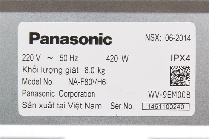 Máy giặt Panasonic NA-F80VH6HRV 8kg