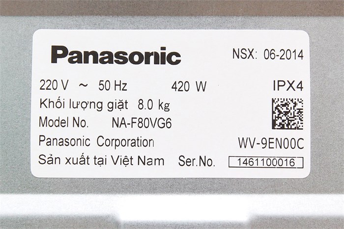 Máy giặt Panasonic NA-F80VG6MRV 8kg