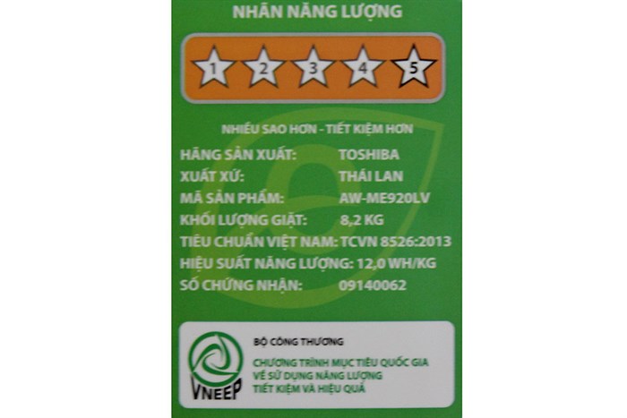 Máy giặt Toshiba 8.2kg AW-ME920LV