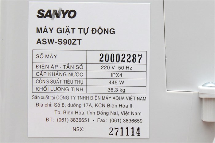 Máy giặt Sanyo ASW-S90ZT 9kg