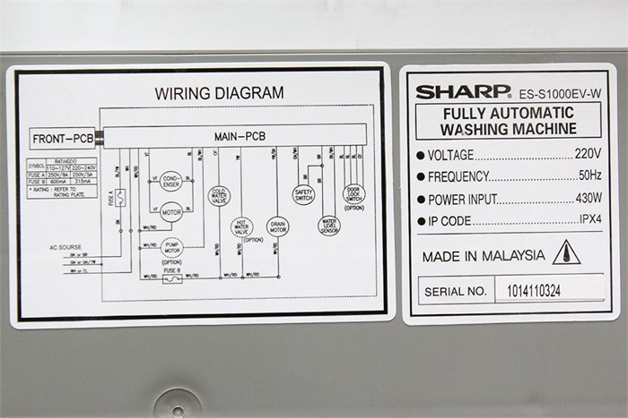 Máy giặt Sharp 10kg ES-S1000EV