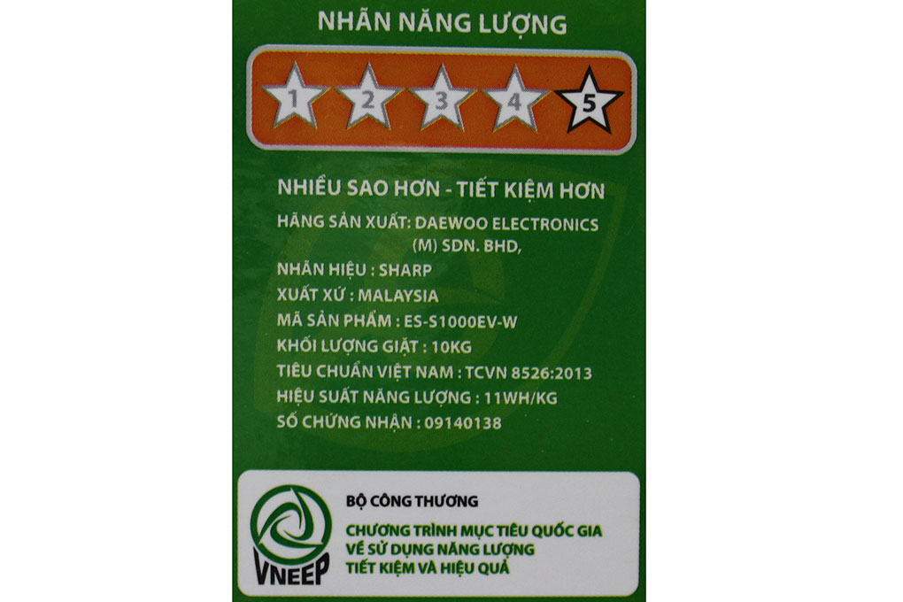 Máy giặt Sharp 10kg ES-S1000EV