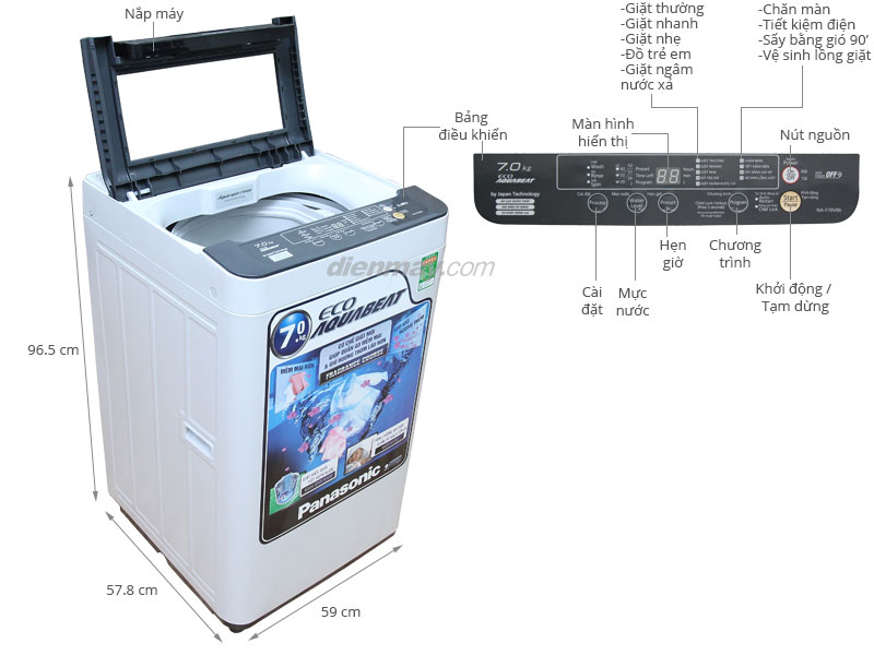 Máy giặt Panasonic 7 kg NA-F70VB6HDK