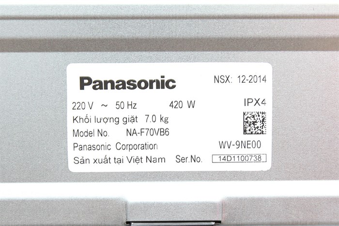 Máy giặt Panasonic 7 kg NA-F70VB6HDK