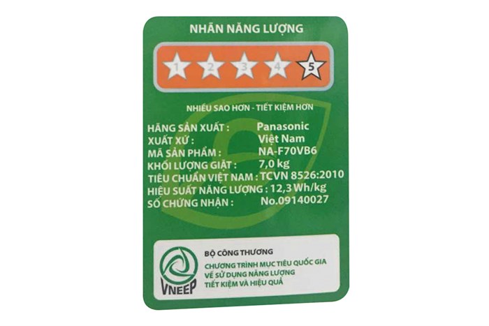 Máy giặt Panasonic 7 kg NA-F70VB6HDK