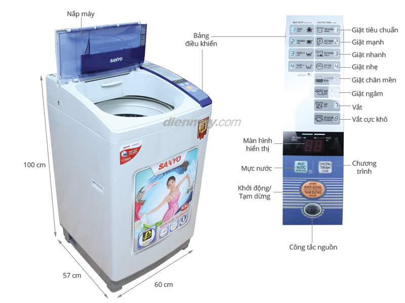 Máy giặt Sanyo 8.5 kg ASW-S85ZT