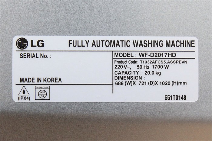 Máy giặt LG Inverter 20 kg WF-D2017HD