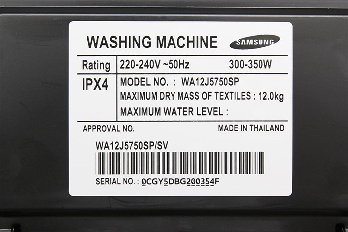 Máy giặt Samsung Inverter 12 Kg WA12J5750SP/SV Màu Xám