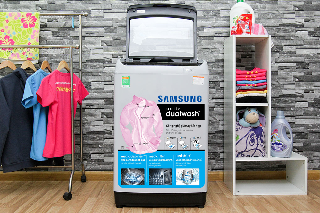 Máy giặt Samsung 9 kg WA90J5710SG/SV Màu Xám