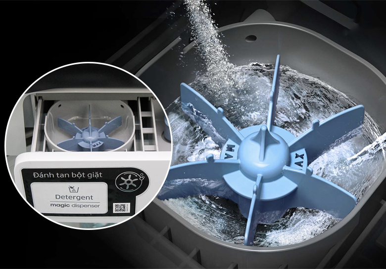 Magic dispenser - Máy giặt Samsung 9 kg WA90J5710SG/SV