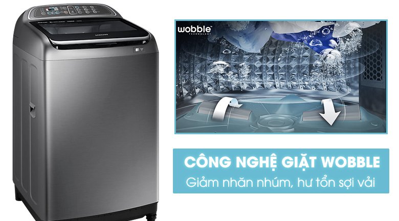 Công nghệ giặt Wobble - Máy giặt Samsung Inverter 14 Kg WA14J6750SP/SV