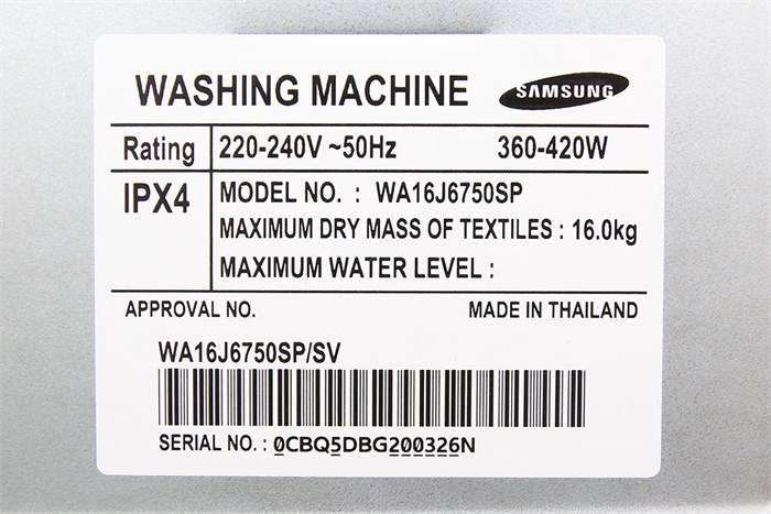 Máy giặt Samsung Inverter 16 kg WA16J6750SP/SV Màu Xám