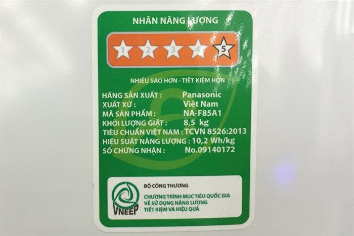 Máy giặt Panasonic 8.5 kg NA-F85A1WRV Màu Trắng - Đen