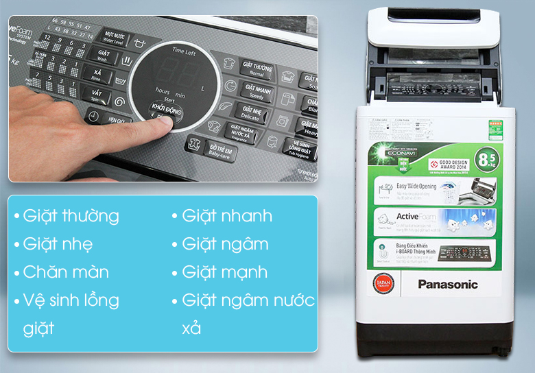Đa dạng chọn lựa giặt với 8 chương trình giặt giũ Đa dạng chọn lựa giặt với 8 chương trình giặt giũ
