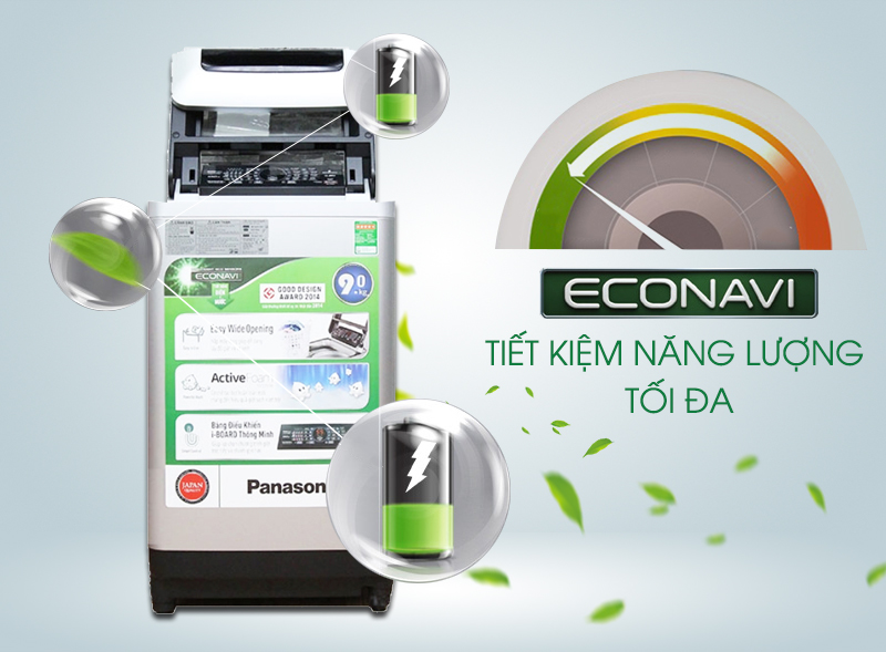 Cảm biến Econavi giúp tiết kiệm điện, nước và thời gian giặt giũ Cảm biến Econavi giúp tiết kiệm điện, nước và thời gian giặt giũ