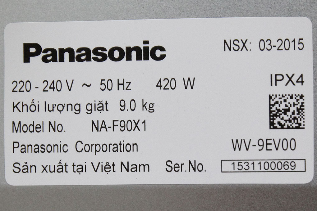 Máy giặt Panasonic NA-F90X1LRV 9.0 Kg