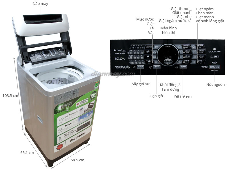 Máy giặt Panasonic NA-F100X1LRV 10.0 Kg