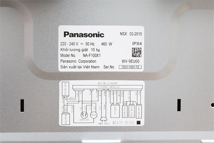 Máy giặt Panasonic NA-F100X1LRV 10.0 Kg