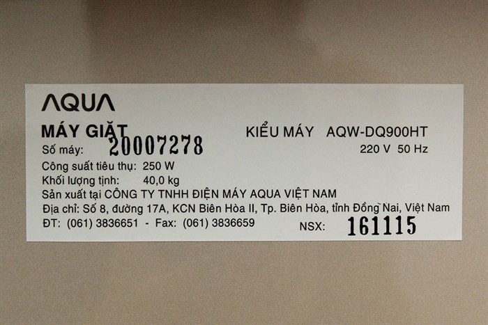 Máy giặt Aqua 9 kg AQW-DQ900HT
