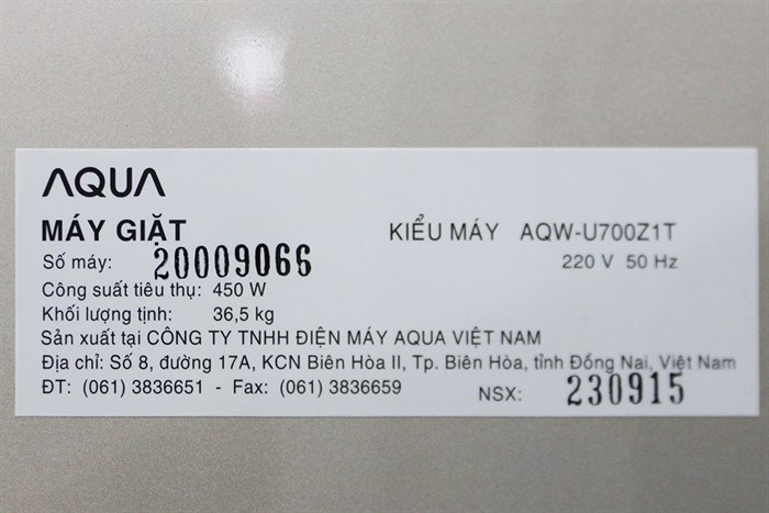 Máy giặt Aqua 7 Kg AQW-U700Z1T