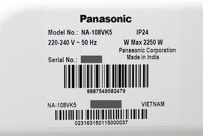 Máy giặt Panasonic 8 kg NA-108VK5WVT Màu Trắng