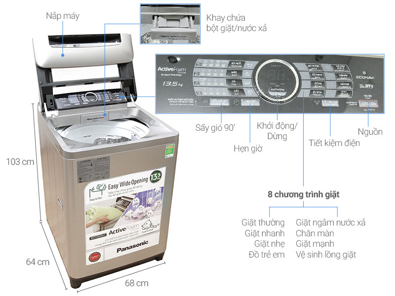 Máy giặt Panasonic 13.5 kg NA-F135X1SRV