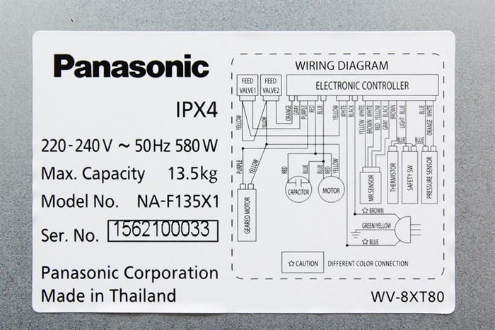 Máy giặt Panasonic 13.5 kg NA-F135X1SRV Màu Xám