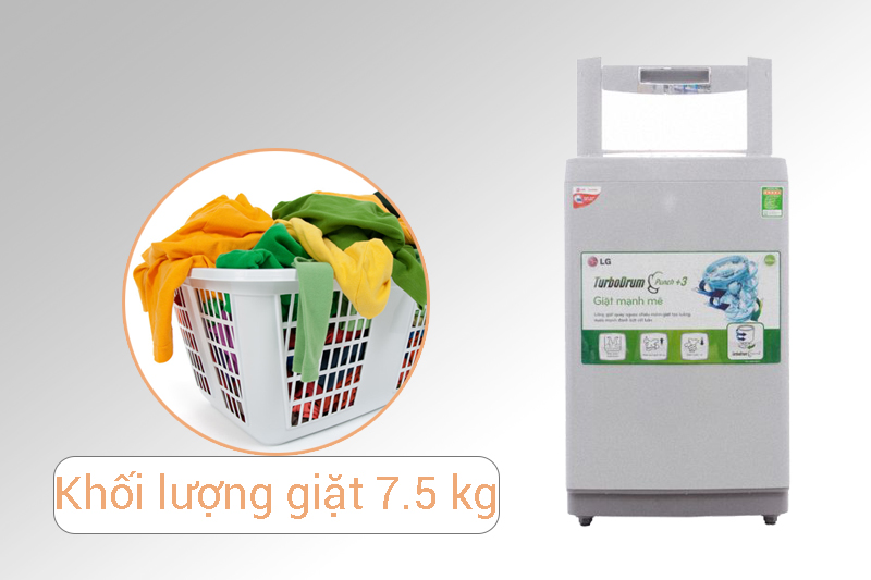 LG WF-S7519BW có khối lượng giặt 7.5kg