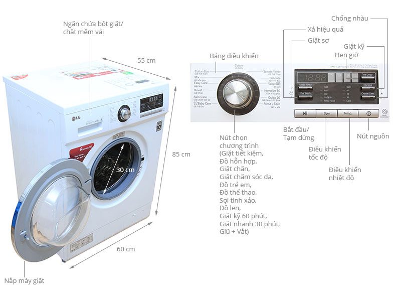 Máy giặt LG 8 kg WD-12600