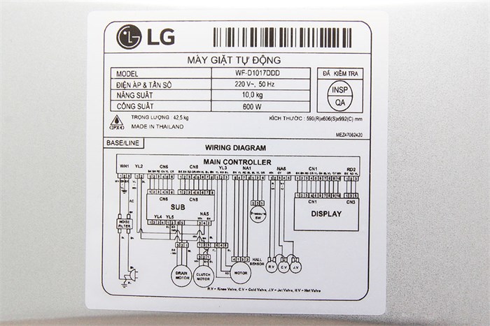 Máy giặt LG WF-D1017DDD 10 kg