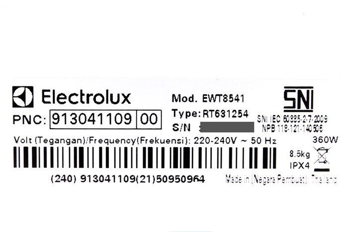 Máy giặt Electrolux 8.5 kg EWT8541 Màu Trắng