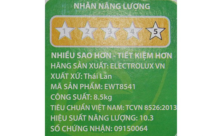 Máy giặt Electrolux 8.5 kg EWT8541 Màu Trắng
