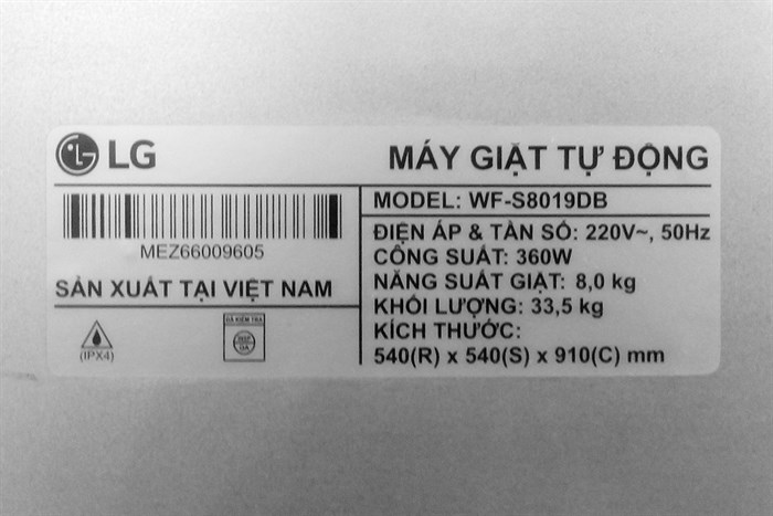 Máy giặt LG 8 kg WF-S8019DB