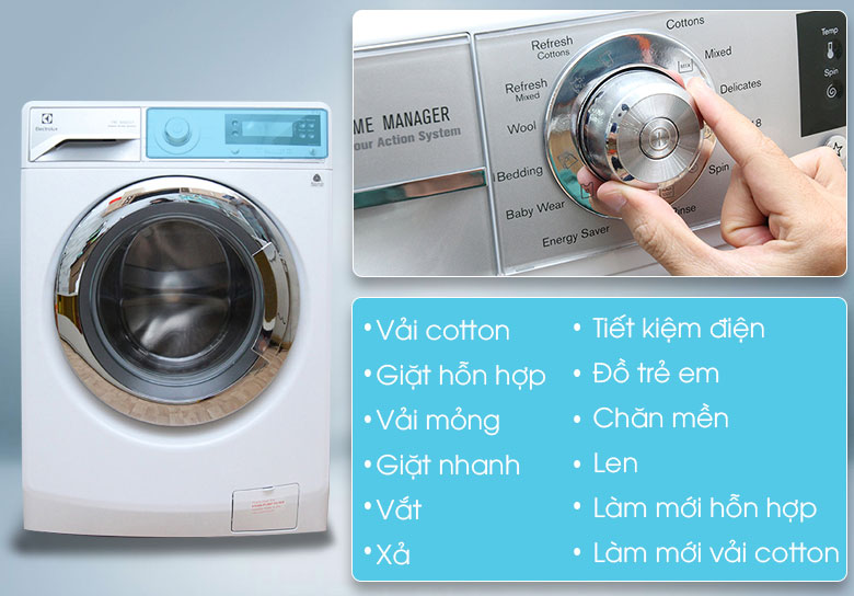 Máy giặt Electrolux EWF12932 đa dạng chương trình giặt