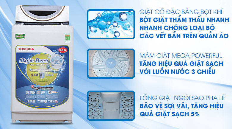 Máy giặt Toshiba 10.5 kg ME1150GV(WK)