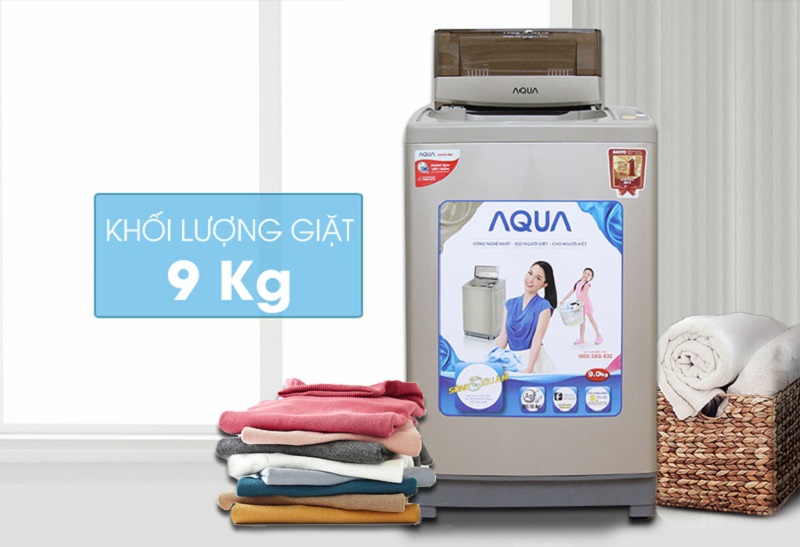 Máy giặt Aqua AQW-U90ZT N có thiết kế tối giản nhưng sang trọng và không kém phần tinh tế