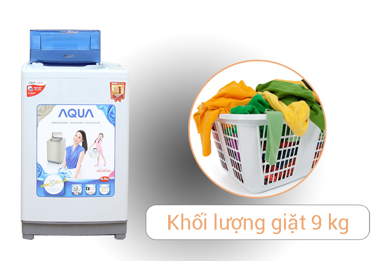 Khối lượng giặt lên đến 9 kg