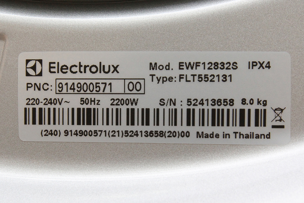 Máy giặt Electrolux Inverter 8 kg EWF12832S Màu Xám