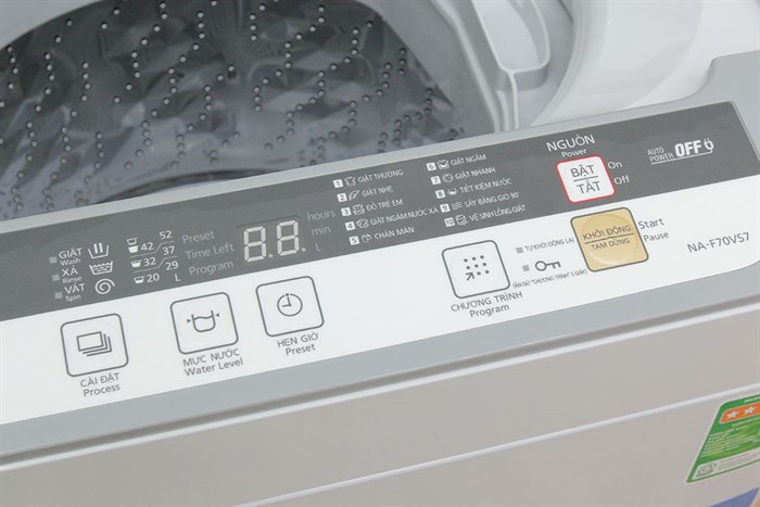 Máy giặt Panasonic 7 kg NA-F70VS7HRV Màu Xám nhạt